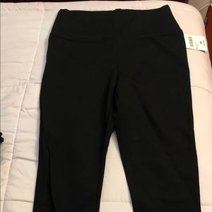 Black straight leg pants high rise